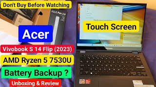 asus vivobook s 14 flip (2023) amd ryzen 5 7530u | asus vivobook s14 touchscreen laptop review