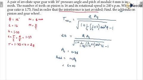 Practice Question3: Minimum No. of Teeth to Avoid Interference | Gear | GATE Machines and Vibrations