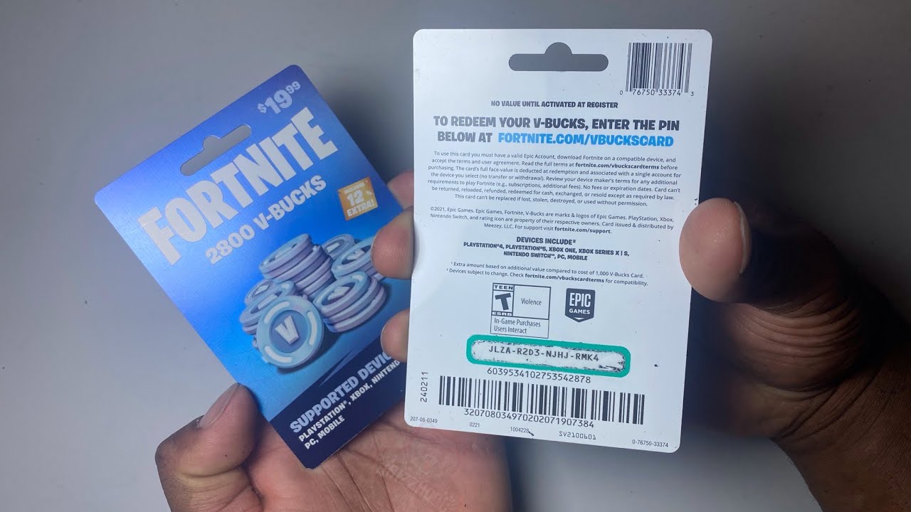 Fortnite 2800 V-Bucks Card en Tunisie – Gift Card Code –