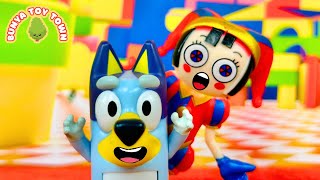 BLUEY and Pomni Enter the Amazing Digital Circus  | Pretend Play with Bluey Toys