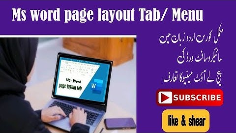 Complete Microsoft Word Tutorial/Page Layout Menu/Tab ms Word Hindi