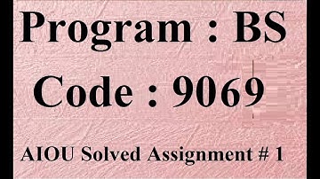 AIOU Code 9069 Solved Assignment No 1 Spring 2024 | Baloch Academy