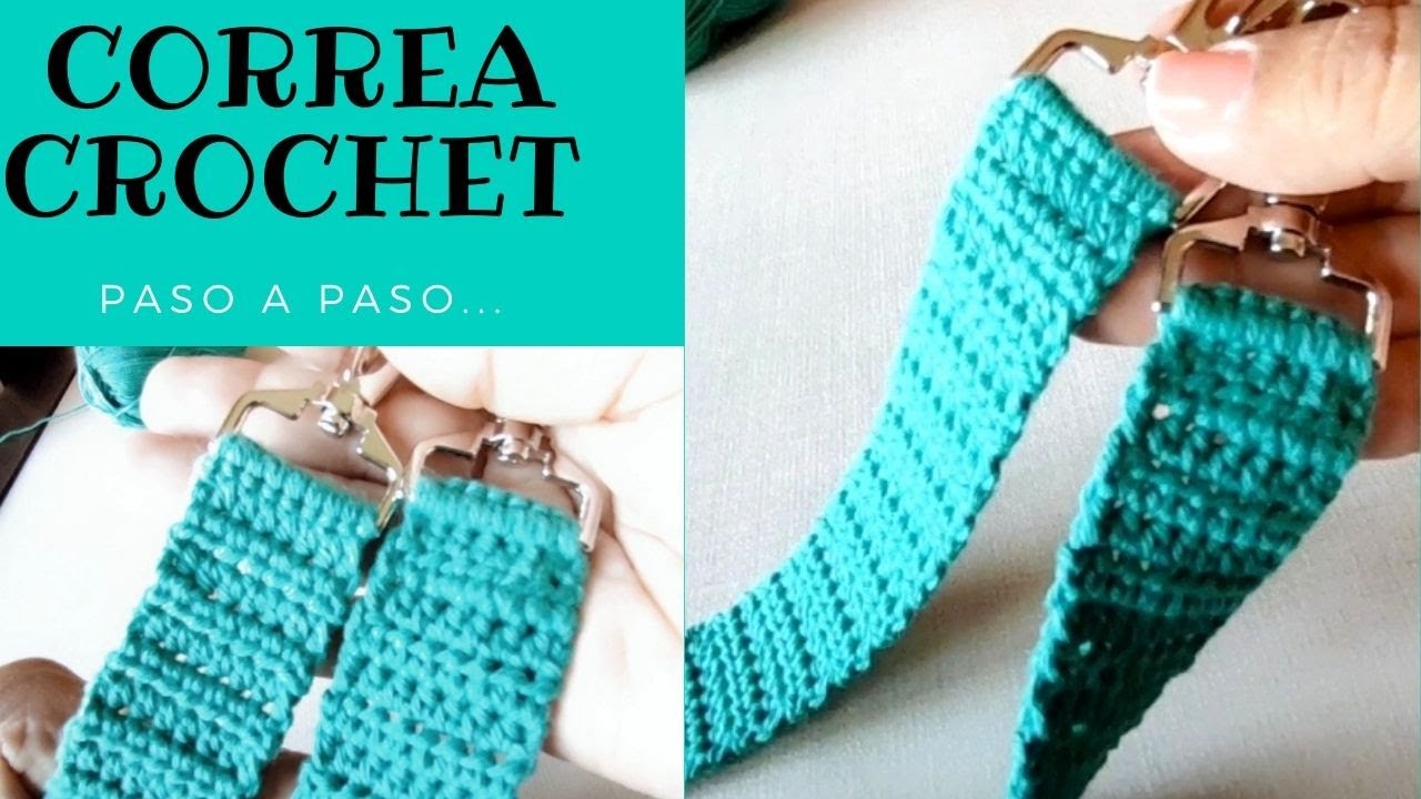 ☑️ Como tejer correa, asa de bolso a crochet 😍 Bag handle paso a paso.  🧶🪡 