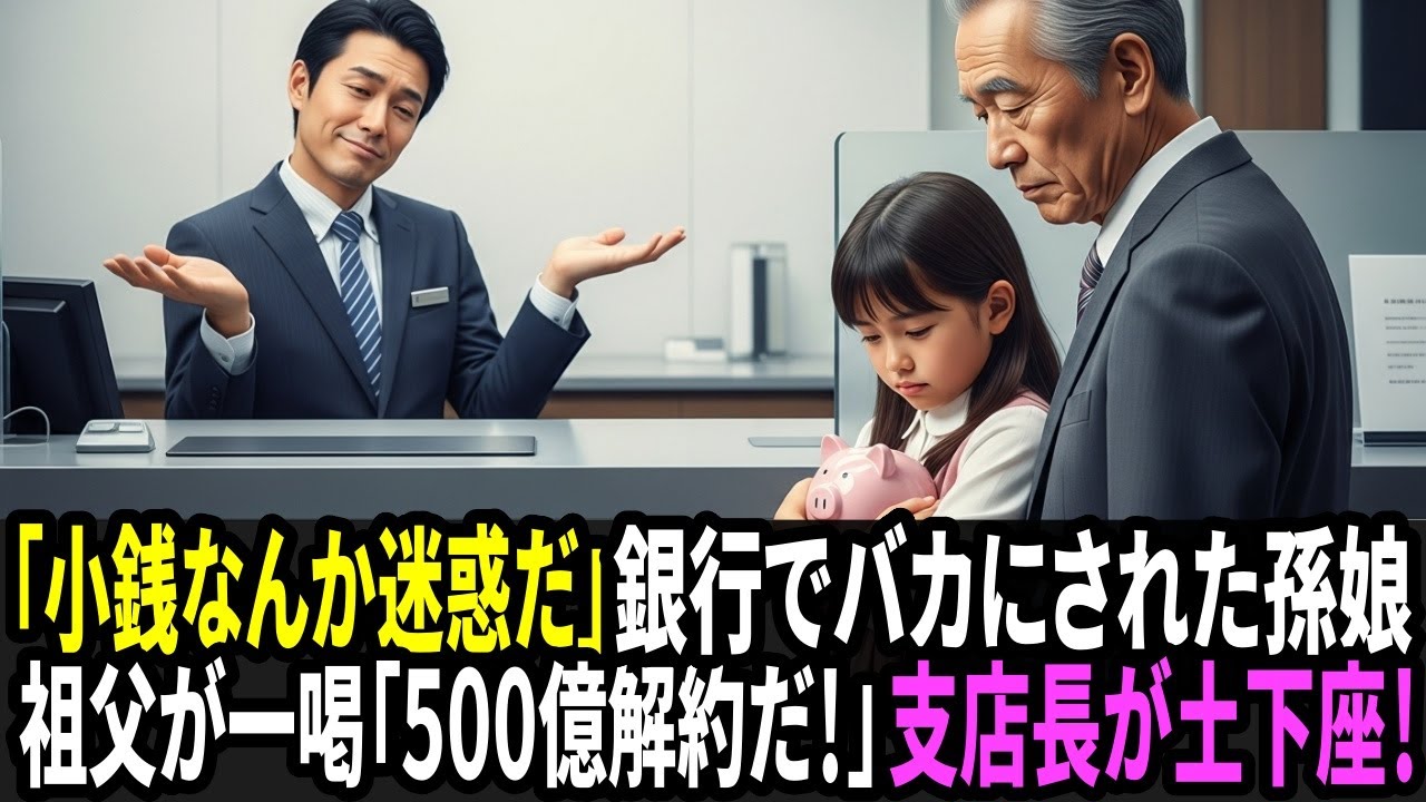 おばあちゃんのための孫娘の貯金をバカにした銀行員→祖父が一喝「500億解約だ」！銀行騒然、支店長が土下座する事態に…