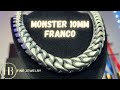 10mm oxidized silver franco from harlem bling  unboxing  review