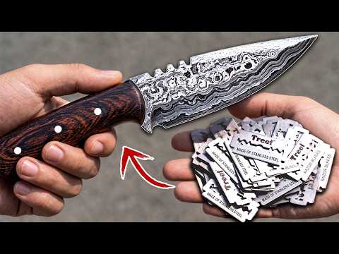 Making a Hunting Knife out of Used Razor Blades