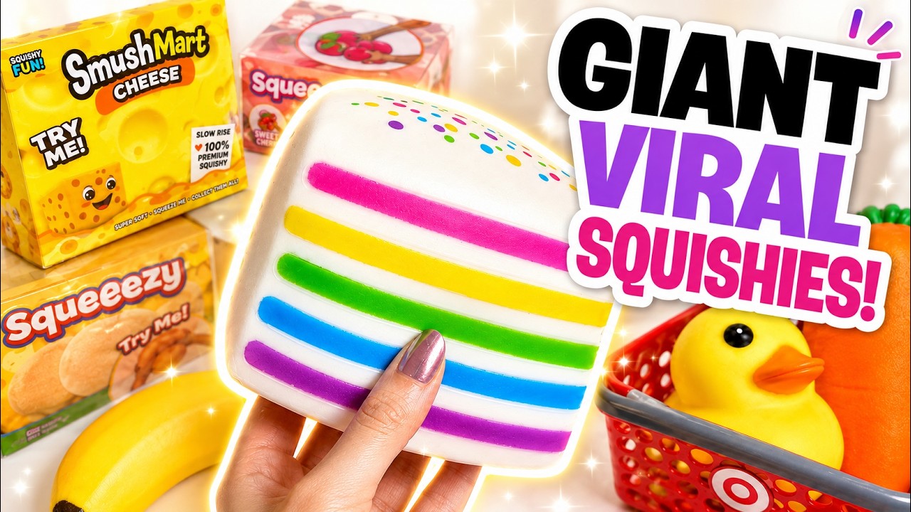I Tested GIANT VIRAL Squishies… Which One WINS?! 😳🐥🍰 - YouTube