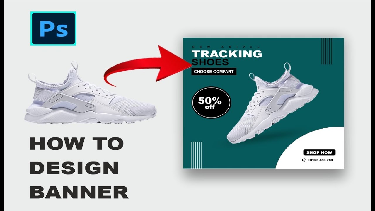 Shoes Banner | shoes banner design in photoshop 2021| How to Design ...