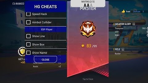 HGCHEAT+P2077KNG CS MOST WANTED HACK | FREE FIRE MOD MENU | GRINGO XP 😜 | NEW UPDATE CS WORKING HACK