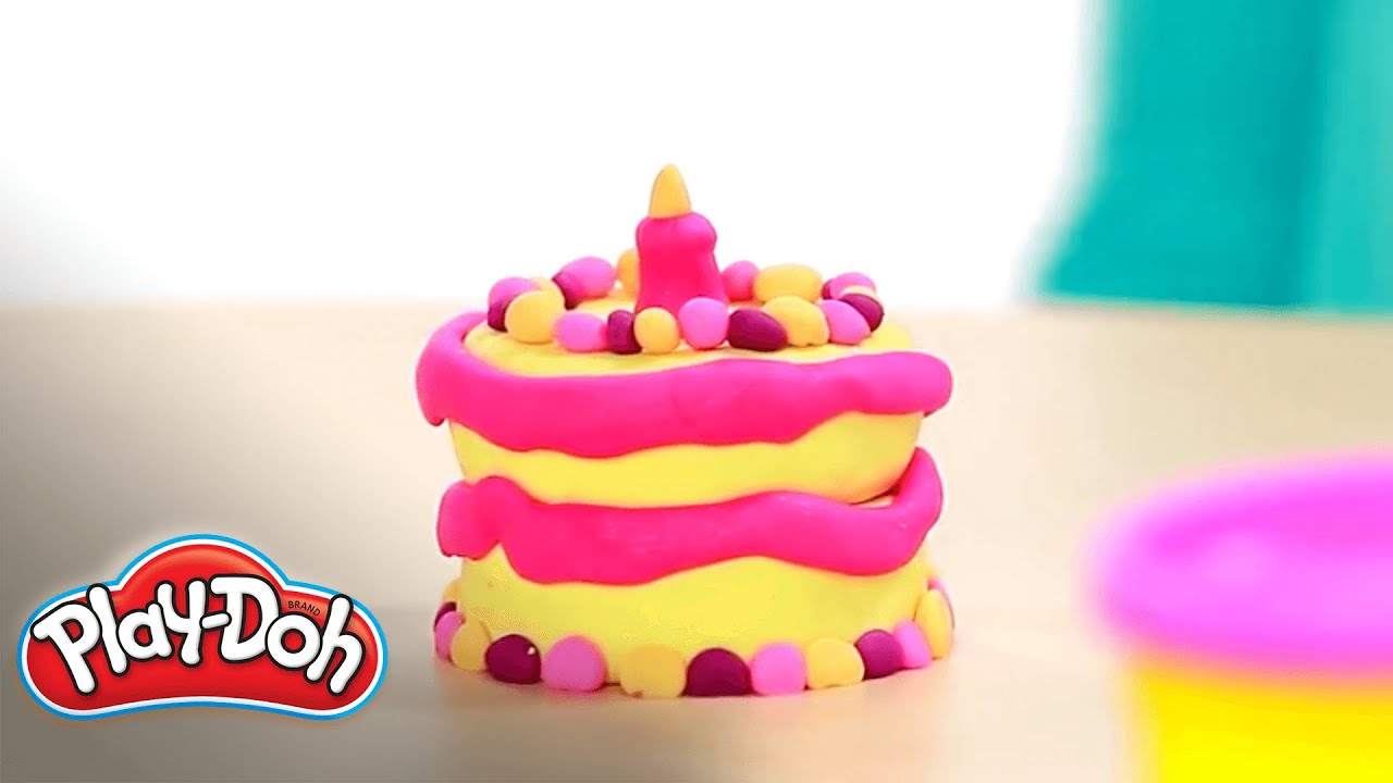 Play Doh Birthday Cake Dolls Food First Year Birthday Cake 5 Minute Crafts Youtube