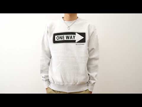 12ozスウェット ONE WAY アメカジ プリント クルーネック スエット 長袖 ヘビーウエイト トレーナー 大きい 厚手 裏起毛 リバースウィーブ ワンウェイ アメリカ 12SW-ONEWAY