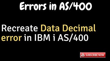 Data Decimal Error in IBM i AS400