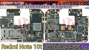 Mi Redmi Note 9t  All Schematic Diagram charging lcd light lcd mic speaker network volume sim usb