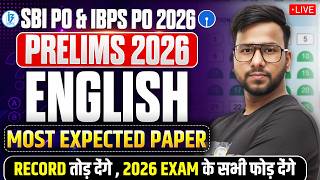 🔴 SBI PO, IBPS PO 2026 English Paper | Most Expected Questions | Live English Mock Test | Varun Sir