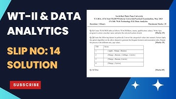 tybsc data analytics 14th slip solution of sppu 2023 practical exam| sppu practical slip solution