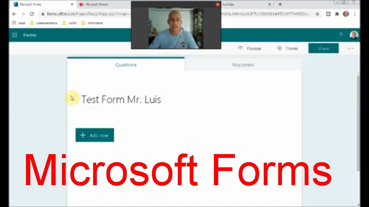 Office 365 Creating A New Form Youtube