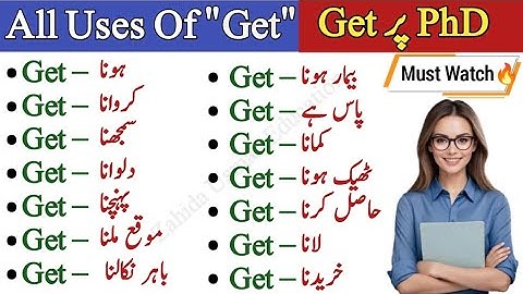 All Uses of GET in English with Urdu/ Hindi Explanation | Learn 15 Common Uses of Get