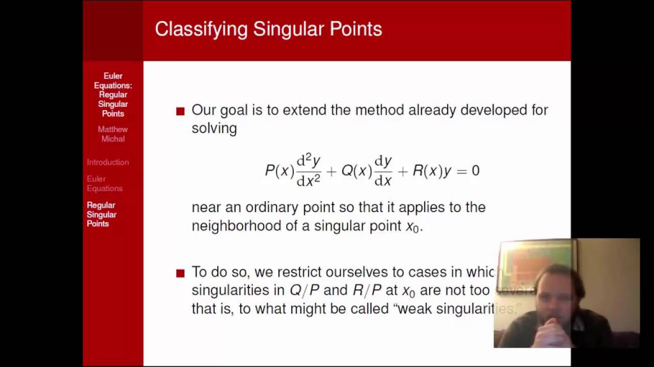 Euler Equations and Regular Singular Points YouTube