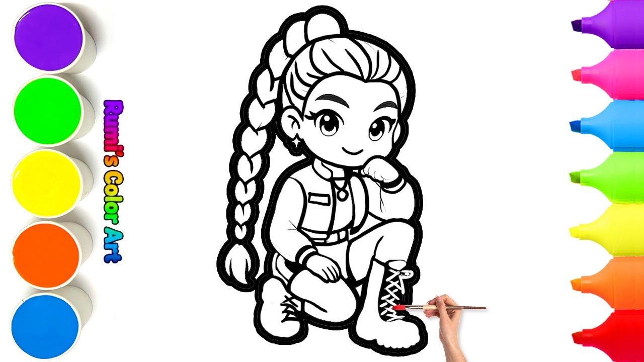 How To Draw Cute Rumi Posing Makes a Photo From Kpop Demon Hunters ...
