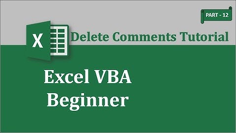 EXCEL VBA #14: Delete All Comments at Once