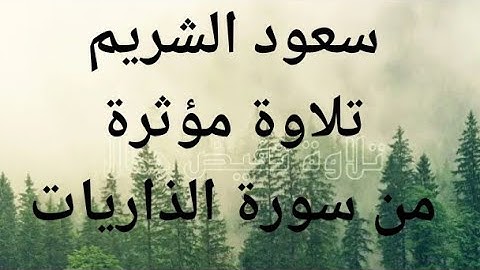 سعود الشريم تلاوة مؤثرة ( كانوا قليلا من الليل ما يهجعون ) |تلاوة سورة الذاريات#قرآن #تلاوات#الشريم