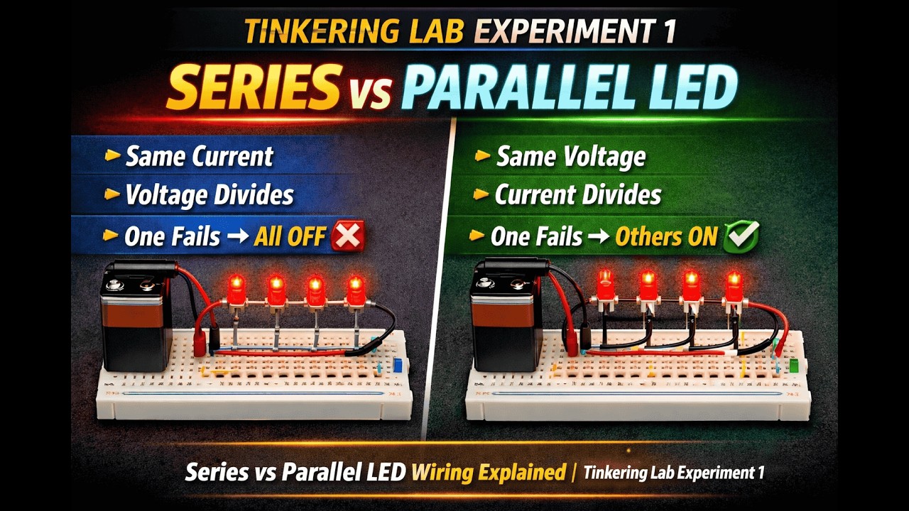 Parallel Led Indicator Experiment 1 Series vs Parallel LED Connection Explained | Tinkering ...