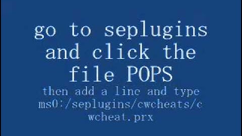 Tutorial.. how to put cwcheat in your psp
