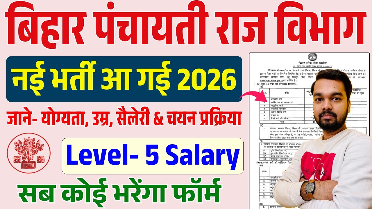बिहार पंचायती राज विभाग नई भर्ती आ गई | सब कोई भरेगा फॉर्म | BPSC PRD Auditor New Vacancy 2026