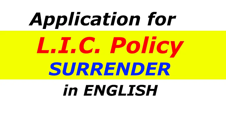 Application for Surrendering LIC Policy: Application for LIC Policy Surrender in English |