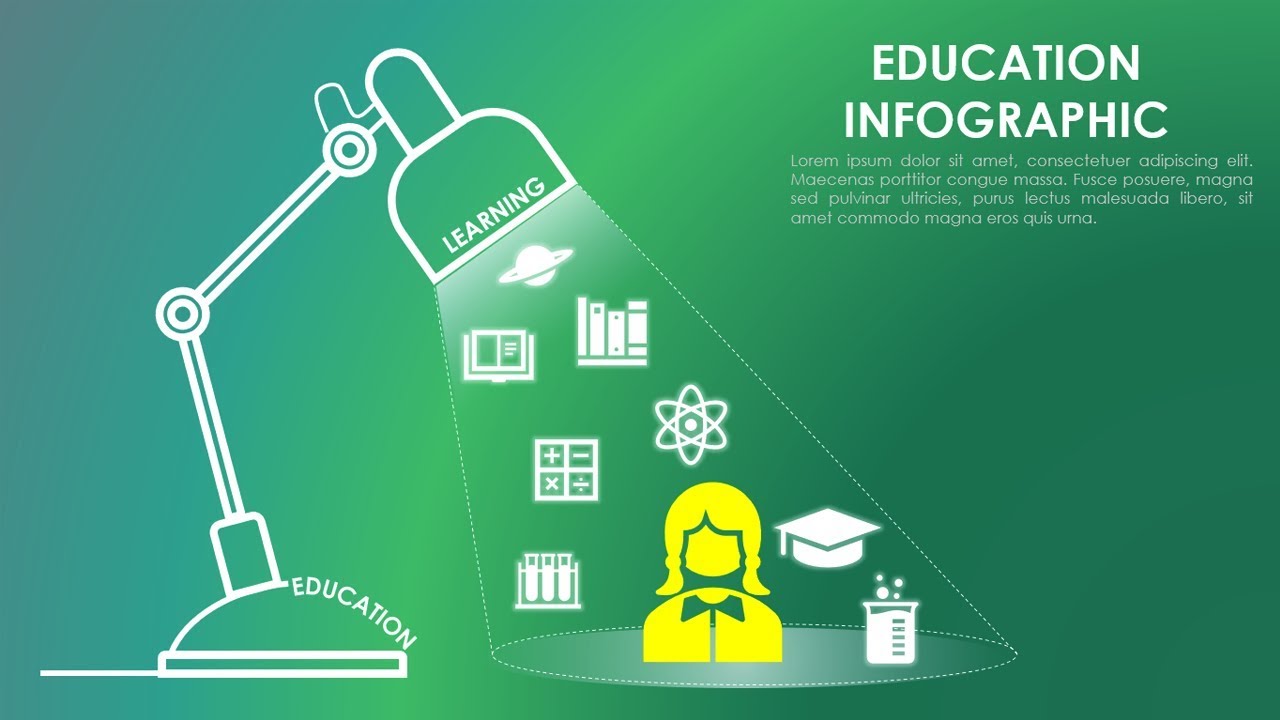 Education Infographic slide in PowerPoint/Lamp Design in PowerPoint/Free PPT
