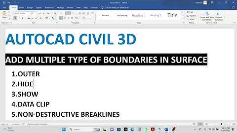 Add Multi-Type Surface Boundaries in Civil 3D (Urdu/Hindi) | Civil Tech
