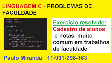 exercicio resolvido cadastro alunos