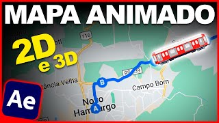MAPA ANIMADO 2D e 3D com After Effects e Google My Maps + Earth Studio