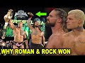 Why roman reigns  the rock defeated cody rhodes  seth rollins at wwe wrestlemania 40 night 1