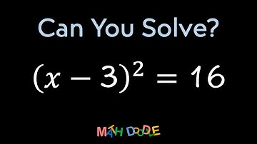 Solving Quadratic Equation “(𝑥 − 3)^2 = 16” Using the Square Root Property | Step-by-Step Algebra