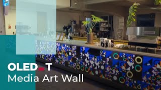 TOLED Videowall @ Anthracite Coffee in Korea | OLED.Transparent