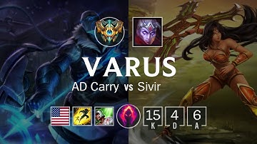 Varus ADC vs Sivir - NA Challenger Patch 8.23