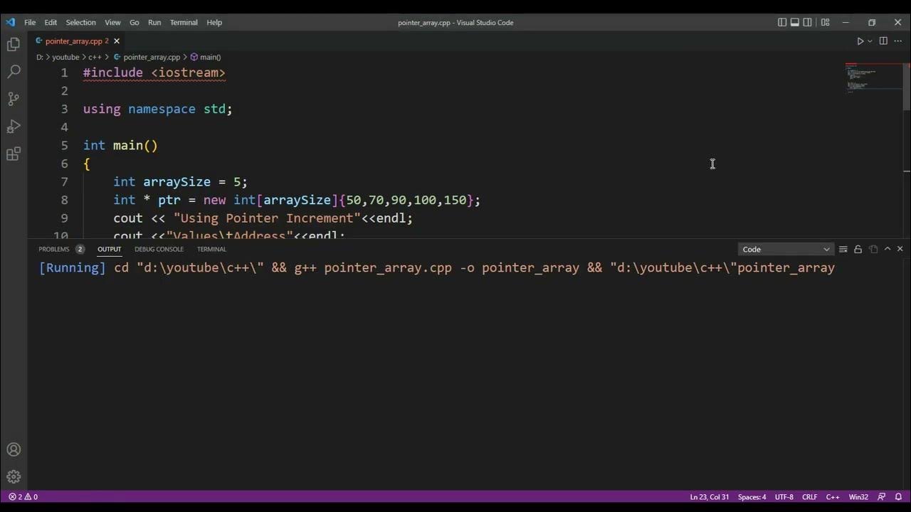 C++ Pointer array by Using pointer increment and Using pointer index ...