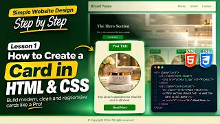 How to Create a Card in HTML & CSS | Simple Website Design Step by Step – Part 1