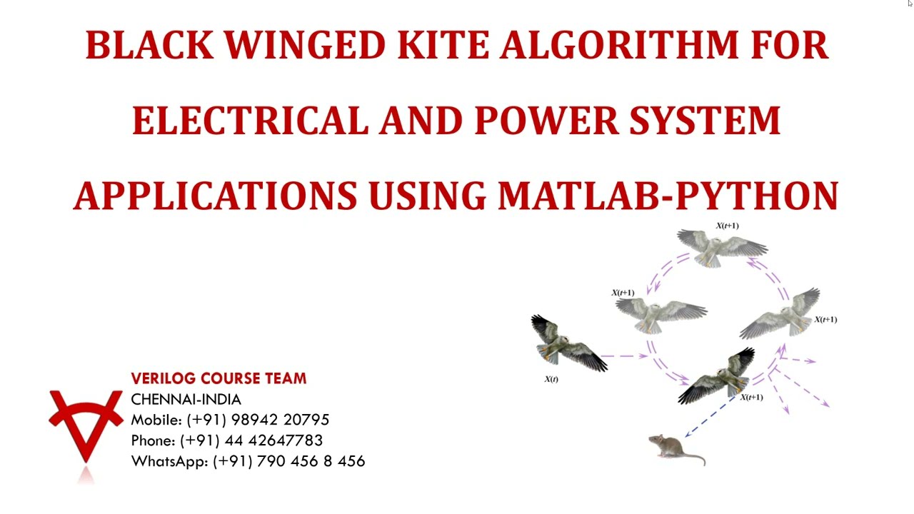 BLACK WINGED KITE ALGORITHM FOR ELECTRICAL AND POWER SYSTEM APPLICATIONS USING MATLAB-PYTHON