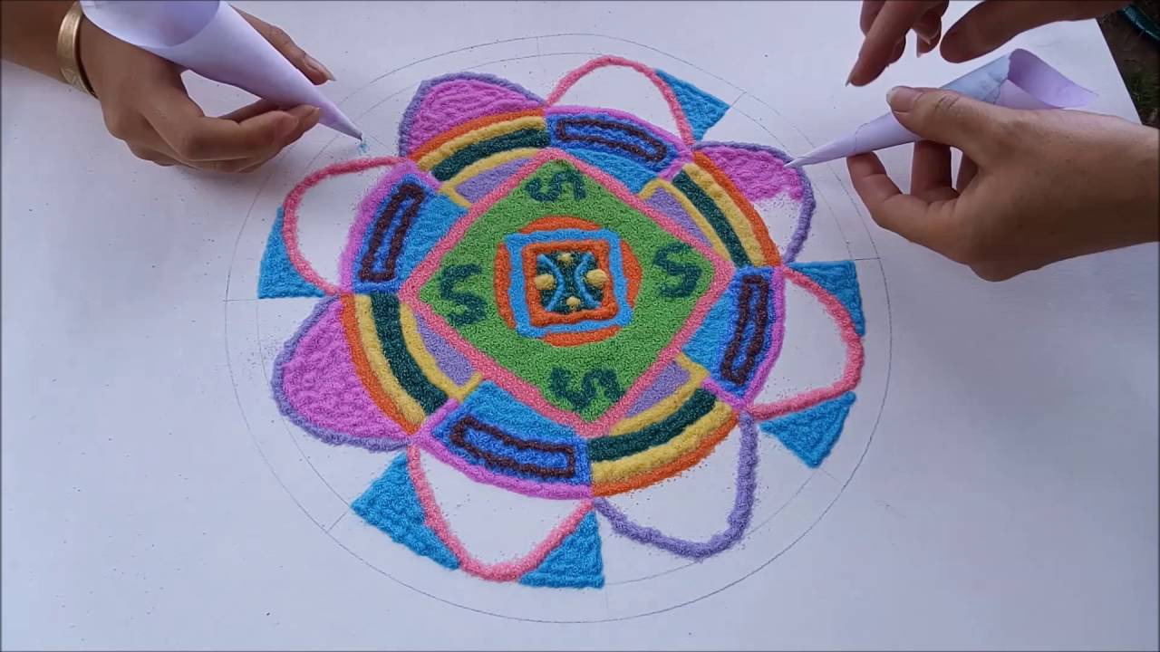 Mandala de sable coloré 