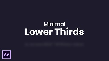 After Effects Tutorial - Minimal Lower Thirds in After Effects - Free template