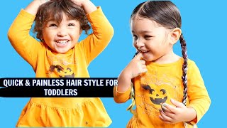 TWO YEAR OLD GET'S HAIR BRAIDED FOR THE FIRST TIME! *PAINLESS STYLE FOR TENDER HEADED BABY*
