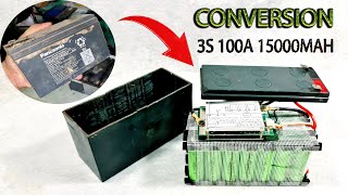 Old 7Ah Battery Conversion To 3S 12.6v 100A 15000mAh Lithium Battery at home
