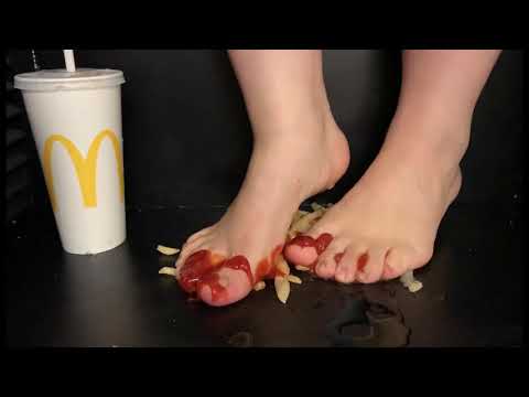 MCDONALDS FOOT CRUSH: BIG MAC, FRIES, COKE AND ICE CREAM CONE | Celest ASMR