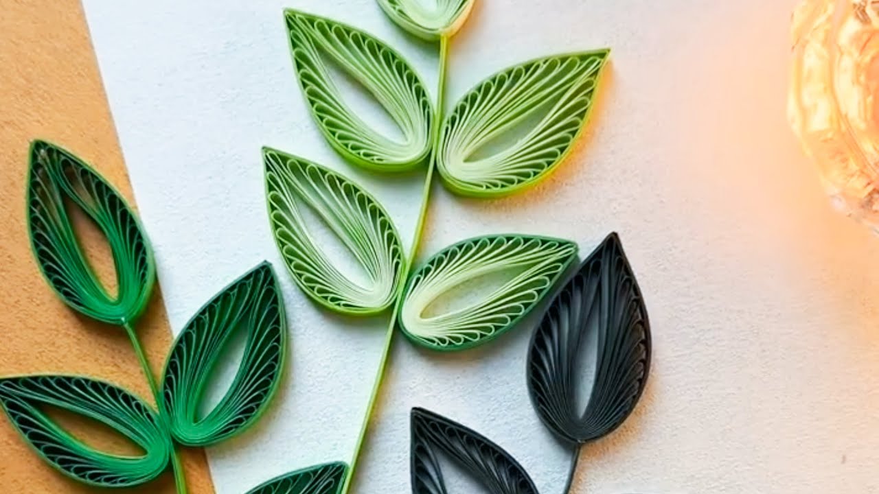 Paper quilling flower art for creative art work |  how to quill #art#quilling#paperquillingleave