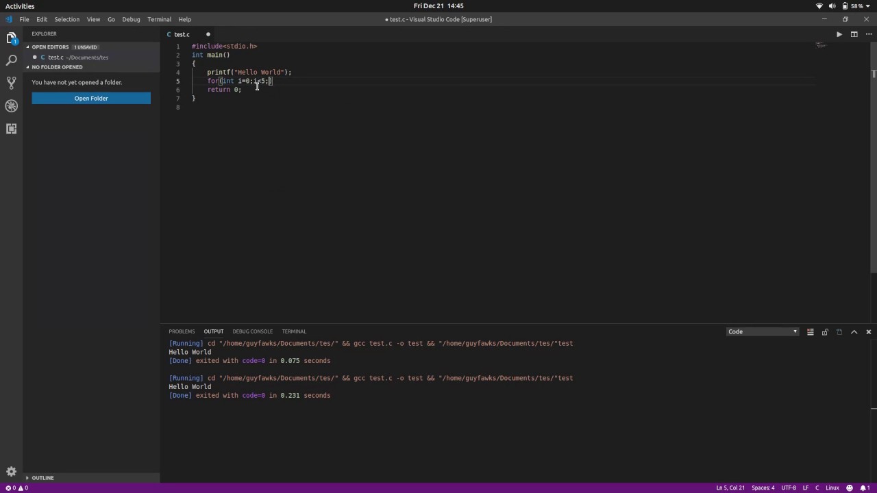 c in visual studio code