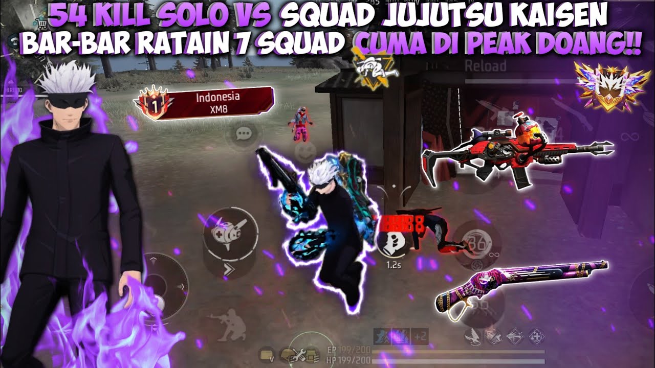54 KILL SOLO VS SQUAD BUNDLE GOJO SATORU!! MATCH MENEGANGKAN DIKEROYOKIN 7 SQUAD MASIH BISA RATAIN!!
