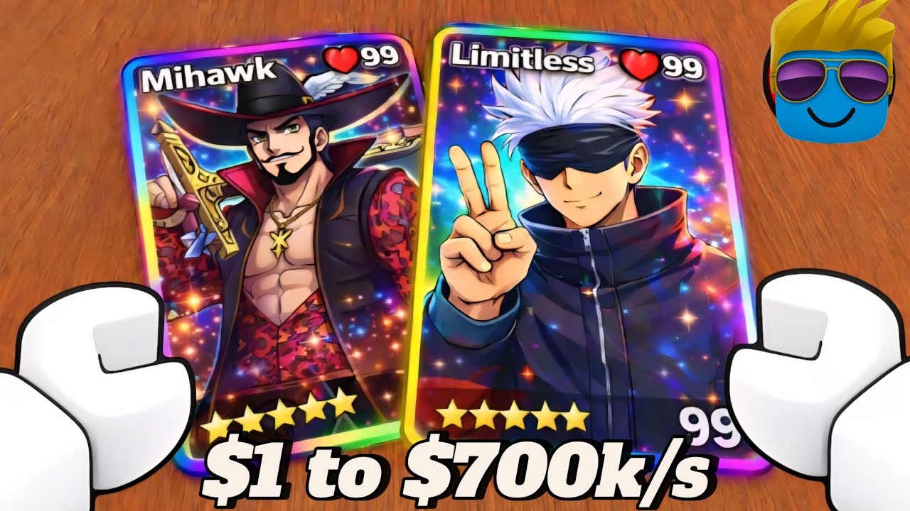 Roblox: 🃏Anime Card Collection, $1 to $700k/s , Start Game [4K 60FPS] (No Commentary)