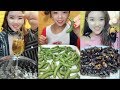 Nhúng bò cạp,rết vào ly dầu sôi 1000 độ -Hot girl ăn côn trùng chiên giòn| Eating insects | กินแมลง